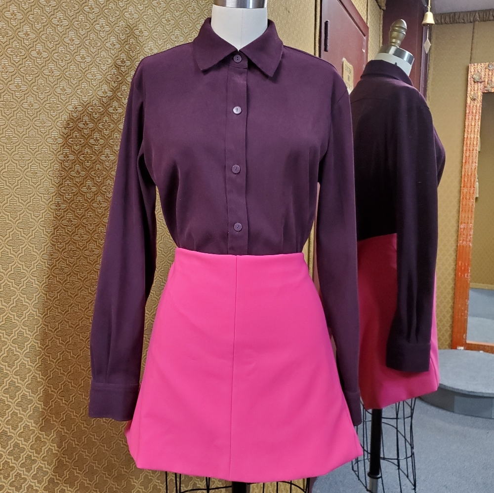 🔸️Vintage Plum Stretch Dress Shirt